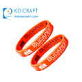 Bracelete de borracha de silicone com logotipo personalizado à prova d &#39;água reutilizável e pulseira de silicone multicolorida com letras